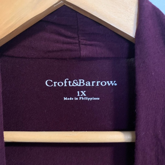 Croft & Barrow Burgundy Cardigan - 1X - Picture 3 of 5
